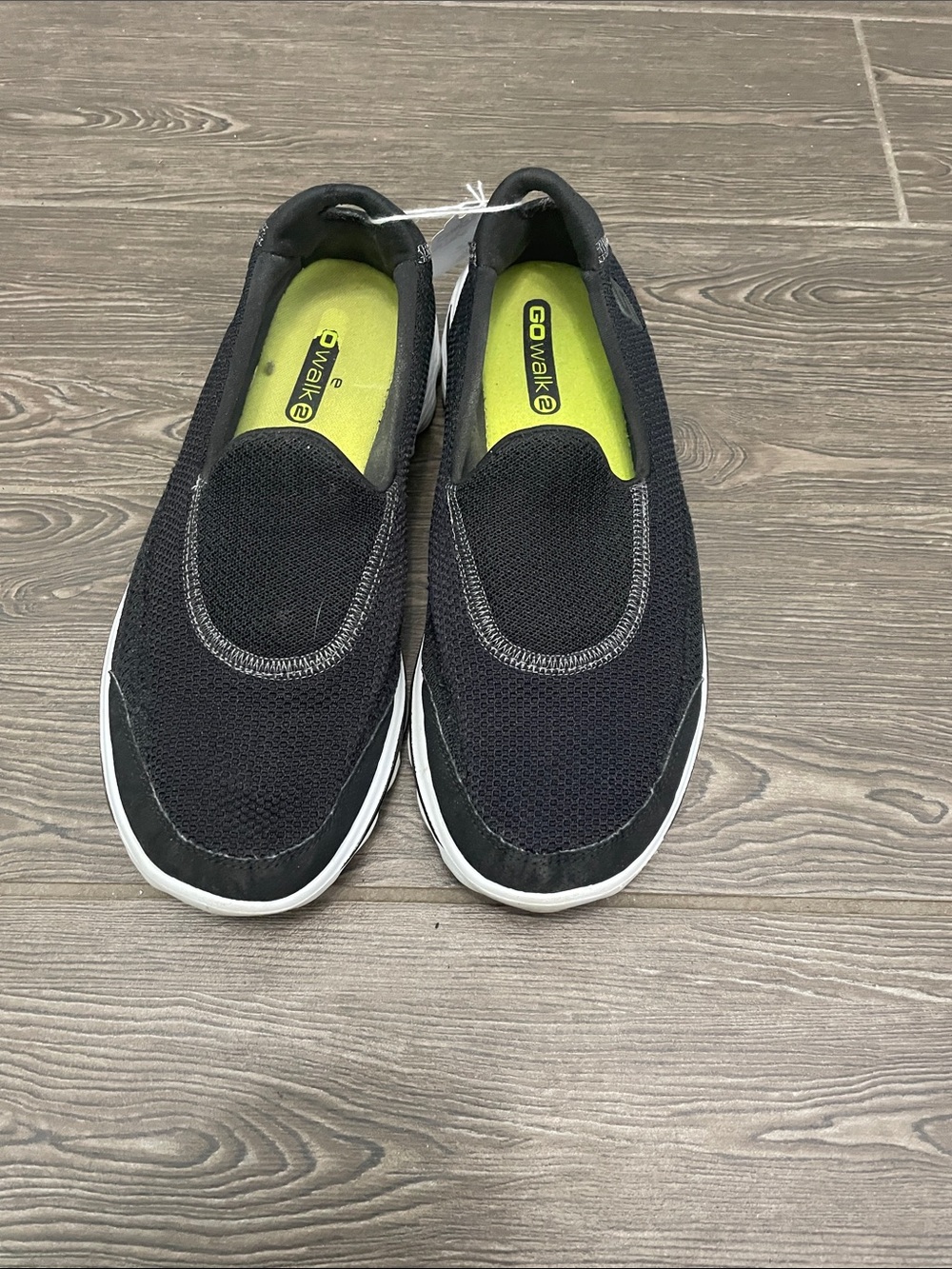 Skechers Black Slip-On GOwalk Casual Loafers with Lime Insole
